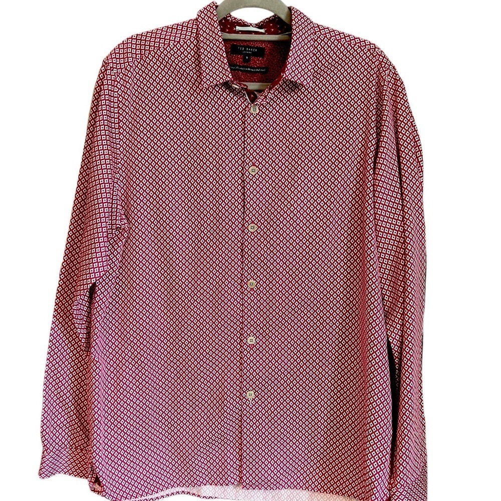 Ted Baker Long Sleeve Geometric Print Shirt